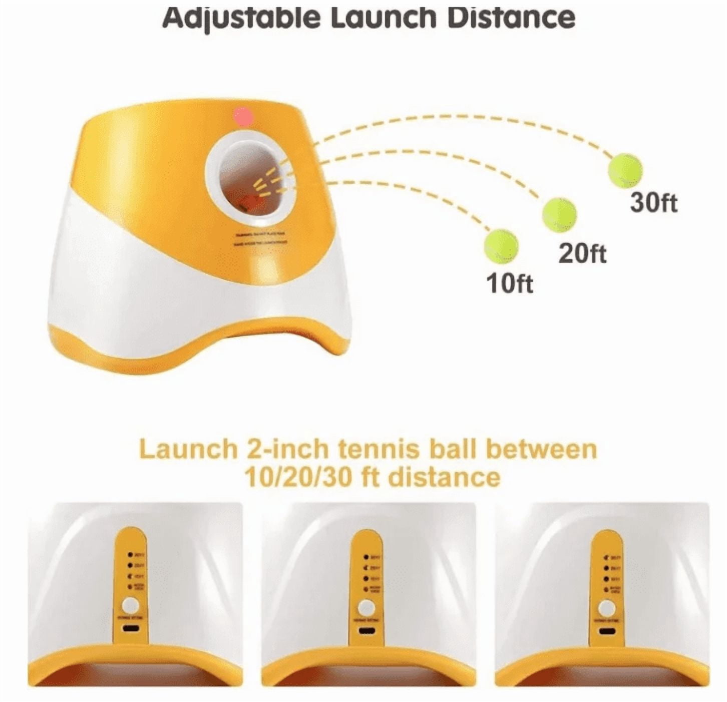 Automatic Dog Ball Launcher with 3 Distance Settings, Includes 3 Mini Tennis Balls(2lnches), Interactive Indoor Outdoor Dog Toy, ultiple Color Options, Green