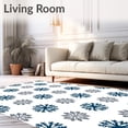 thumbnail image 2 of ODIKA 4'x6' Machine Washable Non-Slip Area Rug, Winter Wonderland Snowflake Crochet DIY Hooking Kit High Traffic Rug, Blue, 645313, 2 of 7