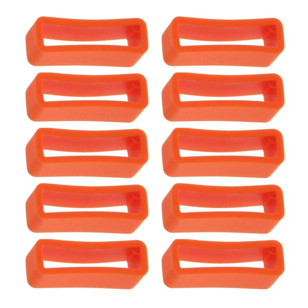 10 sujetadores de correa de reloj de silicona antideslizante multicolor de 24 mm 10 piezas 24 mm naranja