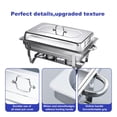 thumbnail image 4 of ToHu Chafers and Buffet Warmers Sets Stainless Steel Three Grids Non Stick Buffet Pans Foldable Dishwasher Safe Warming Trays with Lid for Theme Events Parties Gatherings current, 4 of 9
