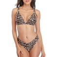 thumbnail image 3 of Sexy Tie Shoulder Bikini Set High Cut V Style Triangle Bikini Swimsuit, 3 of 6