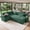 Green, variant on Aenkyo 7-Seat Corduroy U-Shaped Sectional Sleeper Sofa Bed with Storage Chaise and USB Charging, Gray