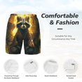thumbnail image 6 of Picia Tree Meditating Raccoon pattern Mens Swim Trunks with Compression Liner Stretch Beach Shorts Quick Dry with Zipper Pockets No-Chafing Board Shorts-X-Large, 6 of 9