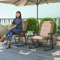 thumbnail image 2 of Outsunny 3pc Patio Foldable Rocking Chair Set, Light Brown, 2 of 10