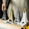 thumbnail image 6 of European Paris Eiffel Tower Decor Ceramic Hand Lotion Dispenser Soap Dish Pump - Embossed Lattice Perfume Bathroom Bottle for Kitchen Sink-Gold, 6 of 8