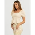 thumbnail image 6 of Jessica Simpson Women's and Women's Plus Waverly Cotton Smocked Blouse, Sizes XS-4X, 6 of 9