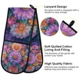 thumbnail image 2 of Yayeee Double Oven Mitt Kitchen Heat Resistant Baking 35" x7" Quilted Glove, Light Purple Flowers, 2 of 6
