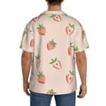 thumbnail image 5 of Cauagu Strawberries Men's Short Sleeve Button Down Hawaiian Shirt for Men Bowling Shirts Casual Summer Beach Shirt,4X-Large, 5 of 6