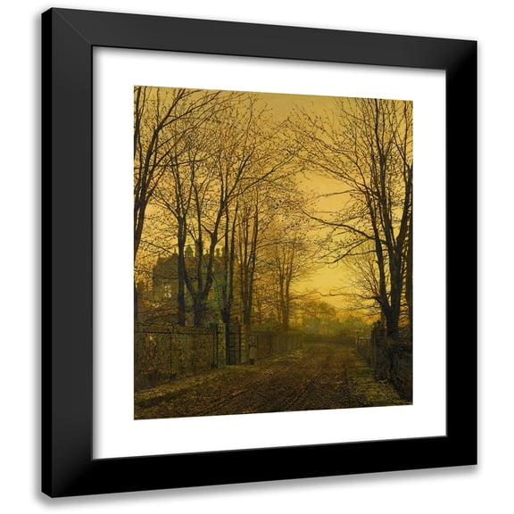 John Atkinson Grimshaw 12x14 Black Modern Framed Museum Art Print Titled - October After Glow (1885)