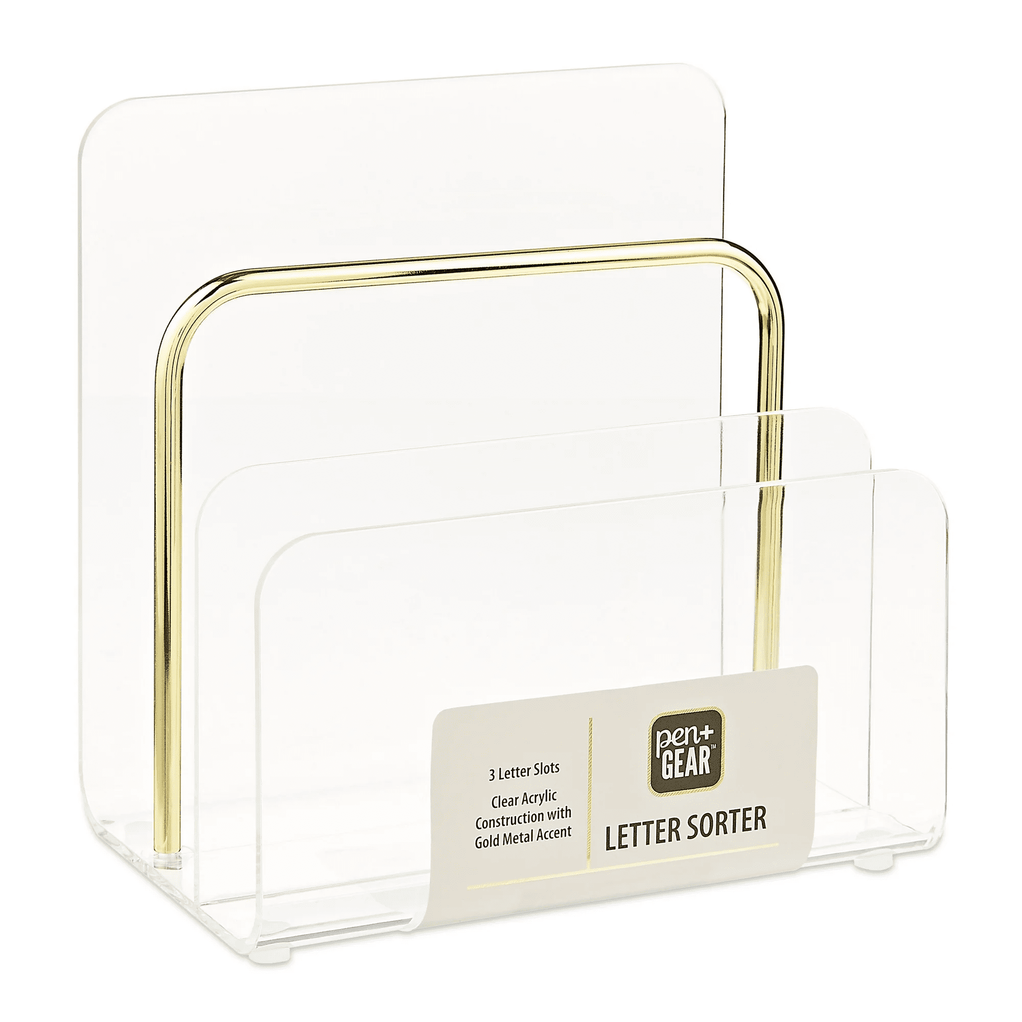 Pen+Gear Acrylic Letter Sorter, Desktop Organizers, Clear, 1 Pack