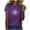 Purple, variant on Classic Fit Womens Basic Crewneck Short Sleeve Sunflower Graphic Print Breathable PolyCotton Casual Summer Tee