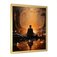 thumbnail image 2 of Designart "Meditation Pose in Divine Sanctuary II" Spiritual Framed Wall Art - Global Yellow Meditation Entryway Framed Wall Art Print, 2 of 6
