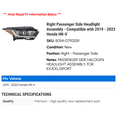 thumbnail image 2 of Right Passenger Side Headlight Assembly - Compatible with 2019 - 2022 Honda HR-V 2020 2021, 2 of 2