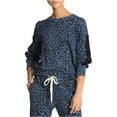 thumbnail image 2 of n:philanthropy Womens Azure Leopard Print Sweatshirt, Blue, X-Small, 2 of 2
