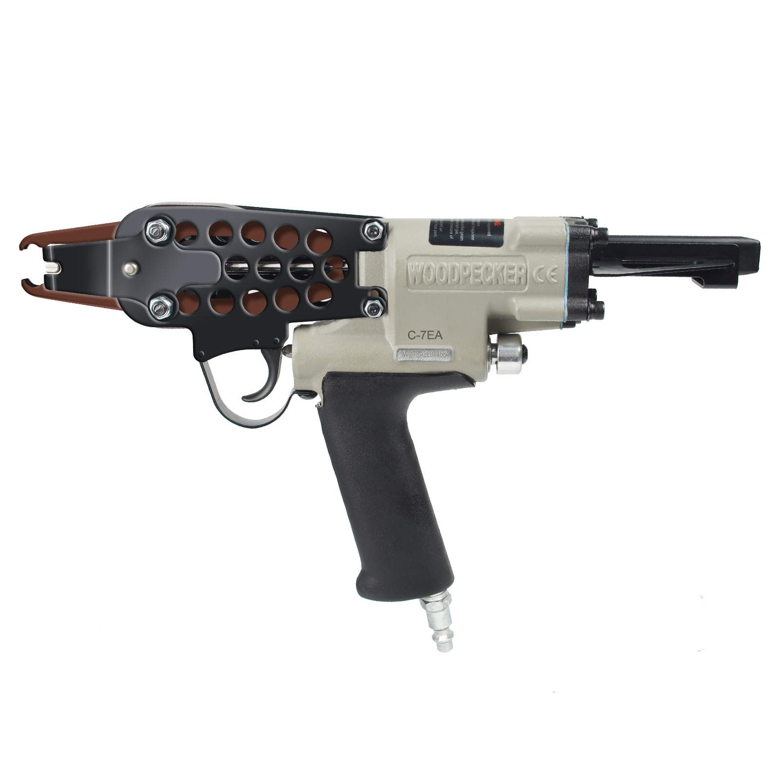 WOODPECKER C7EA 15 GA Pneumatic Hog Ring Gun with Slim Long Nose, 7