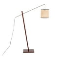 thumbnail image 3 of Lumisource Arturo Contemporary Floor Lamp in Walnut Wood and Satin Nickel with Rattan Shade, 3 of 7
