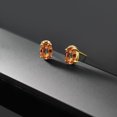 thumbnail image 5 of Gem Stone King 10K Yellow Gold Ecstasy Mystic Topaz and White Diamond Earrings for Women (1.63 Cttw, Gemstone Birthstone, Oval 7X5MM), 5 of 5