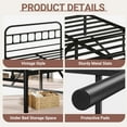 thumbnail image 4 of UHOMEPRO Full Size Bed Frame, Victorian Style Metal Full Bed Frame, Quiet & Stable Steel Platform Bed with Headboard and Footboard, No Box Spring Needed, Easy Assembly, Black, 4 of 14