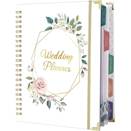 Wedding Planner 9"x11.9" – 5-Tab Hardcover Book with Elastic Closure