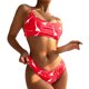 thumbnail image 1 of Gibobby Conjunto de Traje de Baño para Mujer Bikinis con estampado de dinosaurio para mujer, traje de baño Sexy con realce, conjunto de Bikini de dos pie(Rojo,CH), 1 of 5