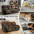 thumbnail image 6 of COEQINE Lazy Boy Recliner Chair Cover 3 Seater Sofa Slipcover 8 Pieces Comfy Dog Couch Cover Reclining Chair Slipcover with Side Pocket for Pets, Kids, Colorful Bohemian Floral, 6 of 8