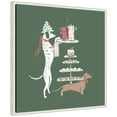 thumbnail image 4 of Kate and Laurel Framed Canvas Wall Art Print 'Cocoa and Cookies Dogs' by Krissy Mast, 22 x 22 Sylvie Beaded White Frame, Whimsical, Animal Art for Wall Decor, 4 of 8