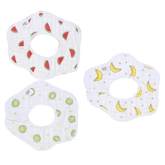 3pcs Cotton Bandana Bibs Saliva Towels For Feeding And Daily Use With Snap Button Design Breathable Soft For Newborns And Boy Girl