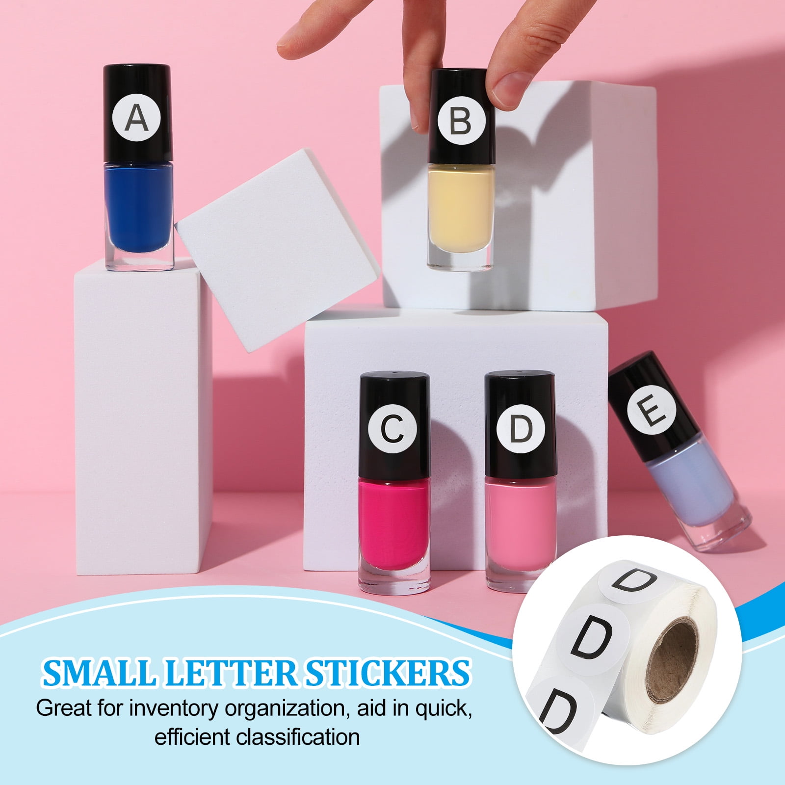 Uxcell 1" Round Letter D Stickers, Self-Adhesive Alphabet Stickers for Organization Storage Inventory 4 Rolls