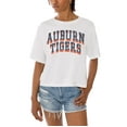 thumbnail image 2 of Women's Gameday Couture White Auburn Tigers Claim To Fame Boxy Cropped T-Shirt, 2 of 5