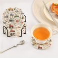 thumbnail image 5 of Haosy Set of 6 Drink Woven Coaster with Holder Heat Resistant Non-Slip Bar Coasters 4 Inches Tractors and Leaf, 5 of 7
