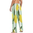 thumbnail image 5 of Lemon Stripes Leaves Men's Pajama Pants Lightweight Sleepwear Bottom Lounge Pants, 5 of 6