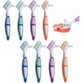 thumbnail image 1 of LinamHoz 8 Pcs Brosses à Dents pour Dentiers à Double Tête, avec Poils Souples et Durs pour un Nettoyage Efficace, Poils à Plusieurs Couches Manche Ergonomique en Caoutchouc pour le Nettoyage des Fausses Dents, 1 of 6