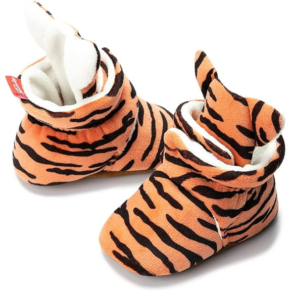 Unisex Newborn Baby Cotton Booties Non-Slip Sole for Toddler Boys Girls Infant Winter Warm Fleece Cozy Socks Shoes