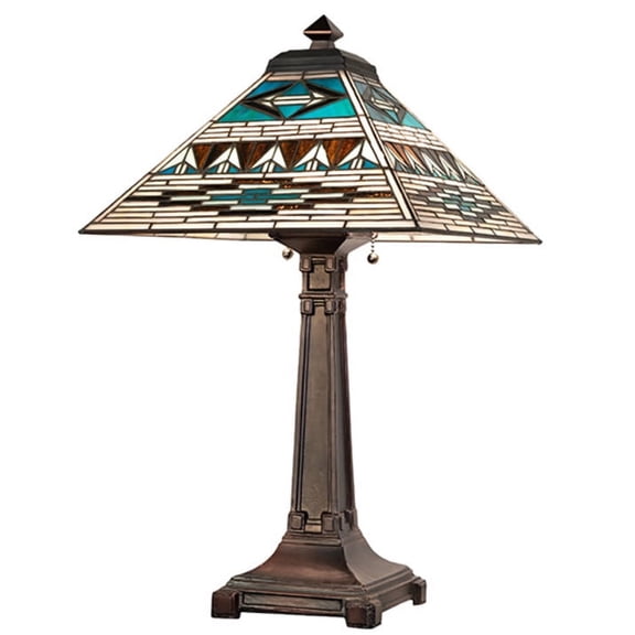 Meyda Tiffany 263186 Valencia Mission 2 Light 24" Tall Buffet Table Lamp - MultiColor