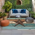 thumbnail image 2 of Teal Brown Outdoor Rug for Patio/Deck/Porch, Non-Slip Large Area Rug 5 x 7 Ft, Country Texas Star Farmhouse Barn Door Wood Indoor Outdoor Rugs Washable Area Rugs, Reversible Camping Rug Carpet Runner, 2 of 8