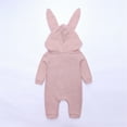 thumbnail image 5 of QUOTAY Animal Bunny Baby Easter Baby Romper Long Ear Rabbit Hoodie Jumpsuit with Zipper 01_Pink,3-6 Months, 5 of 8