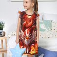 thumbnail image 4 of Xecao Chemise de Nuit Renard à Feuilles Rouges pour Filles Pyjama Robe avec Manches à Volants Vêtements de Nuit Doux pour Enfants, Chemise de Nuit Légère pour Maison Ou Vacances-TTG, 4 of 6