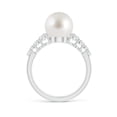 thumbnail image 6 of ANGARA South Sea Cultured Pearl Ring with Graduated Diamonds in 14K White Gold for Women | June Birthstone, Birthday, Anniversary, Jewelry Gift for Women | Pearl Ring, 6 of 8