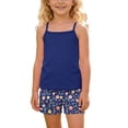 thumbnail image 3 of Busydd Girls 2 Piece Sets 4-15 Years Casual Summer Breathable Matching Outfits Solid Color Tank Tops and Floral Print Shorts 7-8 Years, 3 of 7