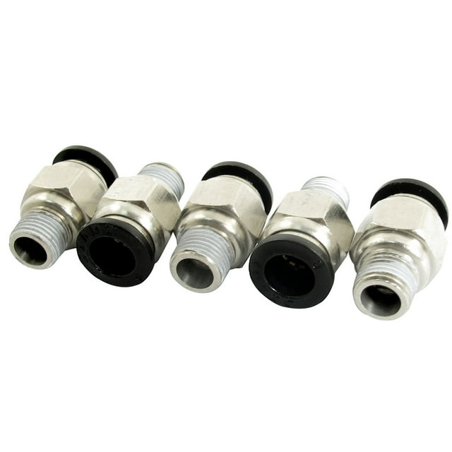 Conectores neumáticos de 8 mm de tubo a macho recto de 1/8 BSP convertidor 5 piezas