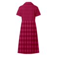 thumbnail image 5 of ZHOGXU Womens Summer Dresses Short Sleeve Lapel Plaid Striped Print A Line Elegant Relaxed Fit Shirt Dress For Casual Daily Wear,Red,M, 5 of 5