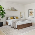 thumbnail image 3 of Nexera Queen Size Storage Wood Bed Frame with 3 Drawers, Walnut, 3 of 8