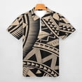 thumbnail image 3 of Polynesian Samoan Tattoo Black Tan Design Men Zipper T-shirt Summer Casual Short Sleeve T-shirt Top, 3 of 7