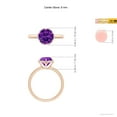 thumbnail image 4 of ANGARA Natural Round 1.8 ct Amethyst Engagement Ring with Floral Halo in 14K Rose Gold for Women (Size-8mm) | February Birthstone, Anniversary, Jewelry Gift for Women | Natural Amethyst Ring, 4 of 8