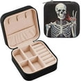 thumbnail image 3 of GZHJMY Halloween Skeleton Leather Jewelry Box,Portable Mini Jewelry Case Traveling Jewelry Organizer for Rings Necklaces Bracelets Earrings, 3 of 7
