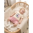 thumbnail image 4 of BemeyourBBs Toddler Baby Girls Football Game Day Outfits Infant Baby Girls Summer Clothes Short Sleeve Soccer Embroidery TShirt Tops Pink Drawstring Pockets Shorts Sets, 4 of 9