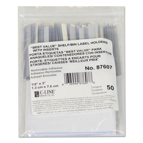 Self-Adhesive Label Holders, Top Load, 0.5 x 3, Clear, 50/Pack Self-Adhesive Label Holders, Top Load, 0.5 x 3, Clear, 50/Pack