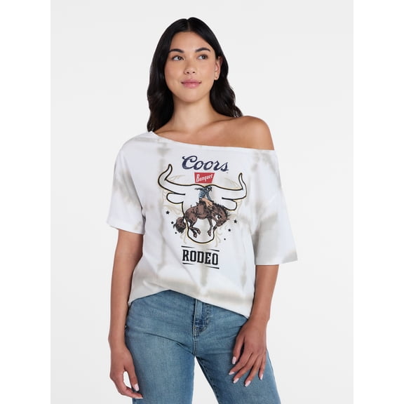 Coors Women's Off the Shoulder Graphic Print Tee, Sizes XXS-XXL