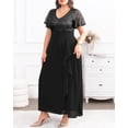 thumbnail image 3 of Vestidos formales de talla grande de Pinup Fashion, vestidos negros para bodas, invitados, noches, lentejuelas, elegante, gala, baile de graduación, vestido largo con mangas para mujer 2025, 3 of 8