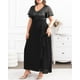 thumbnail image 3 of Vestidos formales de talla grande de Pinup Fashion, vestidos negros para bodas, invitados, noches, lentejuelas, elegante, gala, baile de graduación, vestido largo con mangas para mujer 2025, 3 of 8